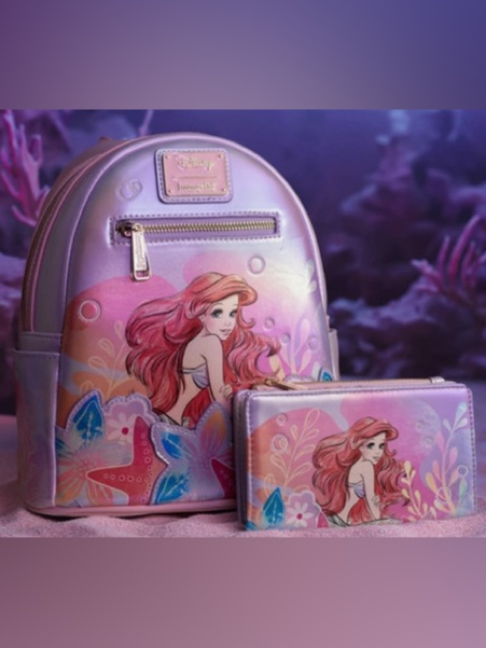 NWT Ariel Soft Floral Loungefly Bundle